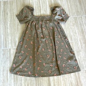 Women’s Forever 21 Flowy Square Neck Puff Sleeve Babydoll Dress